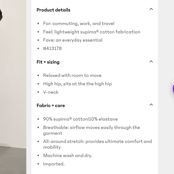 Athleta Essential V-Neck Top, New with Tag, M - Picture 6 of 8